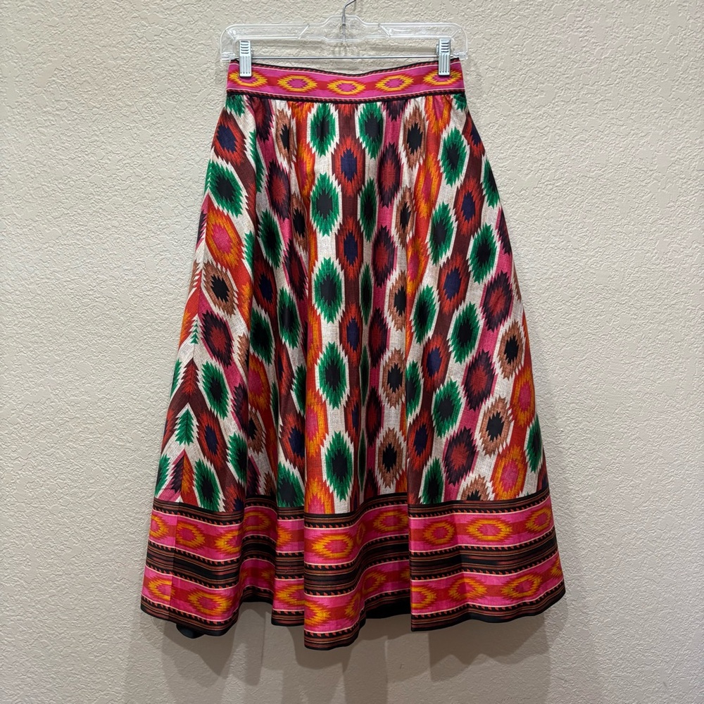 Alice + Olivia Earla High Waist Skirt in Warm Breeze Multi Size 2 - Picture 4 of 11